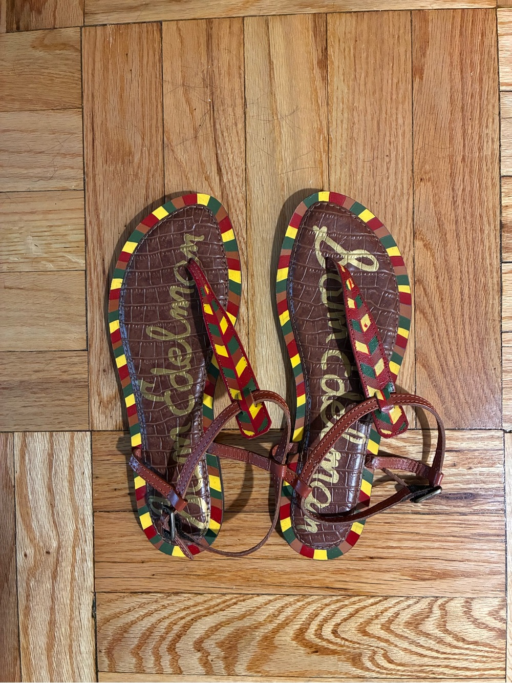 NWOT Sam Edelman Brown Multi-Color Women’s Strappy Sandals